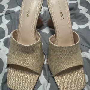 Fashion Nova Textured Tan Mules